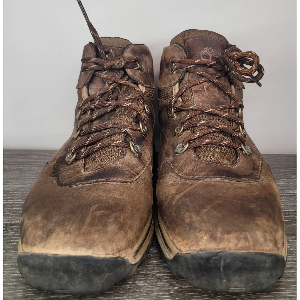 Timberland Waterproof Hiking Boots Boys Size 6.5 US Brown Leather Ankle 66961